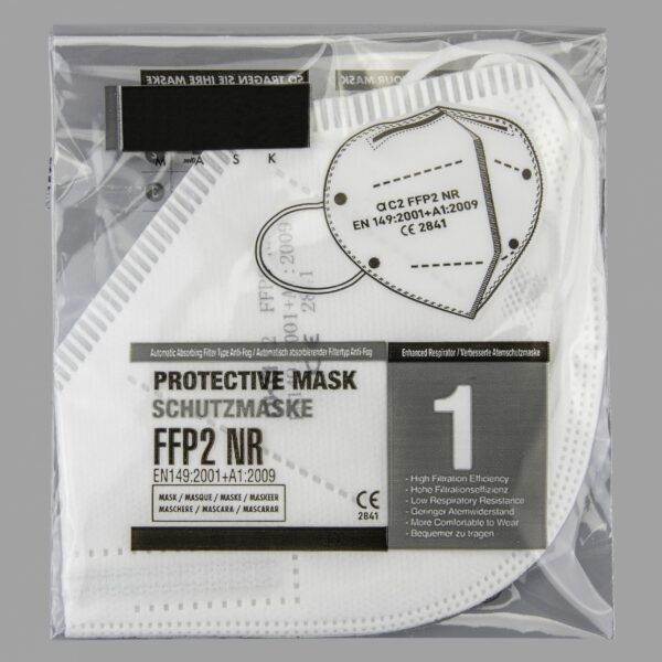 C2 FFP2 NR Atemschutzmaske | Mit Ohrenband | Farbe: Weiß 5