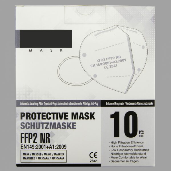 C2 FFP2 NR Atemschutzmaske | Mit Ohrenband | Farbe: Weiß 7
