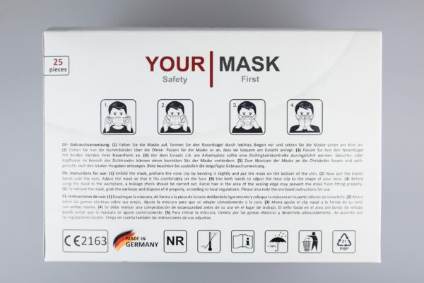 YOU-M4 FFP2 NR Atemschutzmaske (5-lagig) | Mit Ohrenband | Farbe: weiß (6)