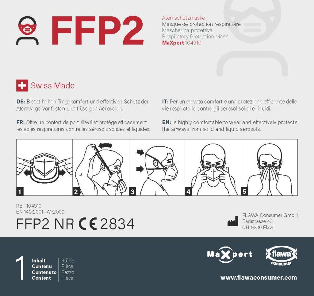 FFP2 Atemschutzmaske MaXpert 104910 | Mit Kopfband | Farbe: Weiß (2)