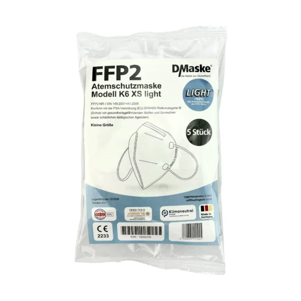 FFP2 Atemschutzmaske NR für Kinder Modell K6 XS Light DMaske