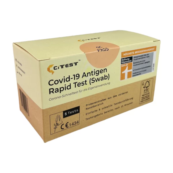 Citest Covid-19 Antigen Rapid Test (Swab) Stiftung Warentest 5 Tests Packung