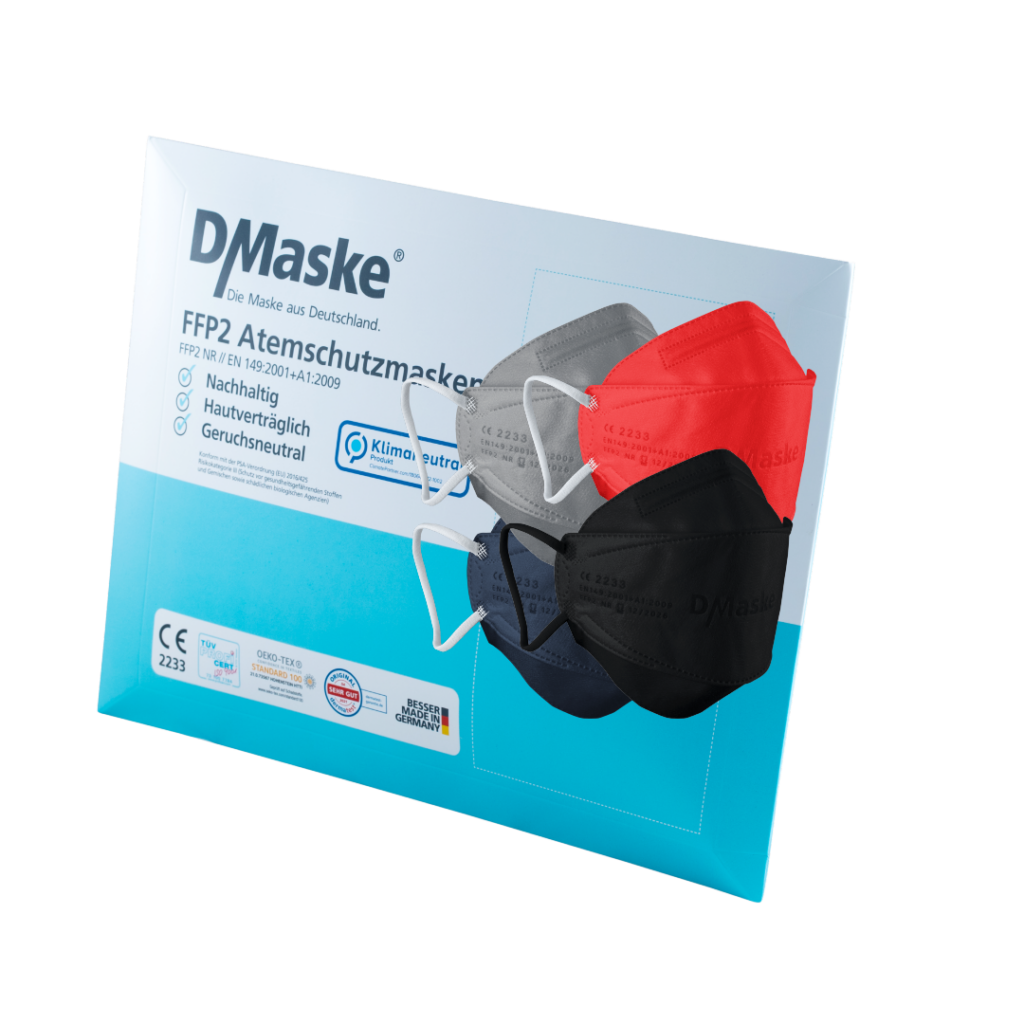 D-Maske FFP2 Atemschutzmaske NR Modell Luftkaiserin (3-lagig) Verschiedene Farben